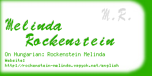 melinda rockenstein business card